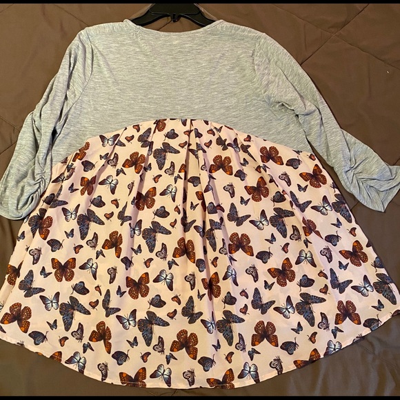 Jolt grey 3/4 sleeve high lo butterfly XL top - Picture 2 of 4